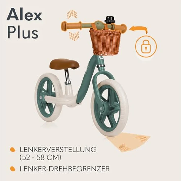 Lionelo Alex Plus Kinderlaufrad bis 30 kg, Eva-Schaumstoffräder 30,5 cm, Verstellbarer Sitz und Lenker, Leicht 3,4 kg, Blau – Bild 4