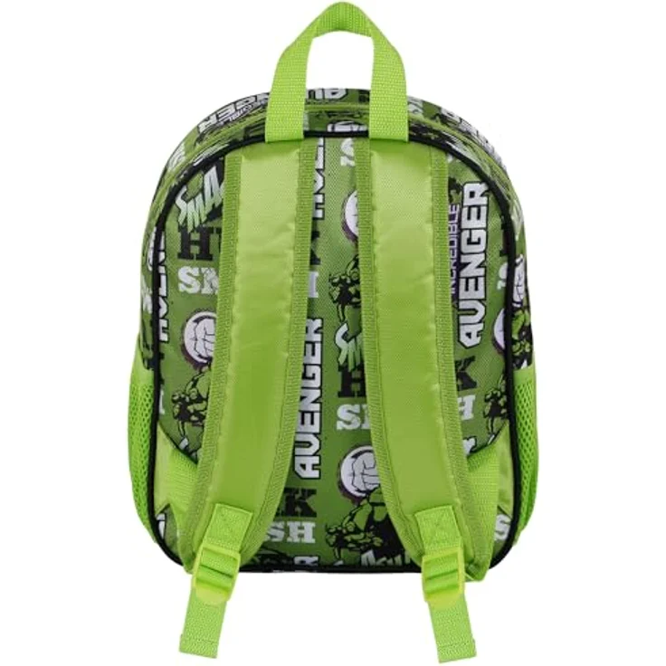 Marvel Hulk Superhuman-Kleiner 3D Rucksack, Grün, 26 x 31 cm, Kapazität 8,5 L, Vorschulrucksack mit 3D-Frontrelief – Bild 3