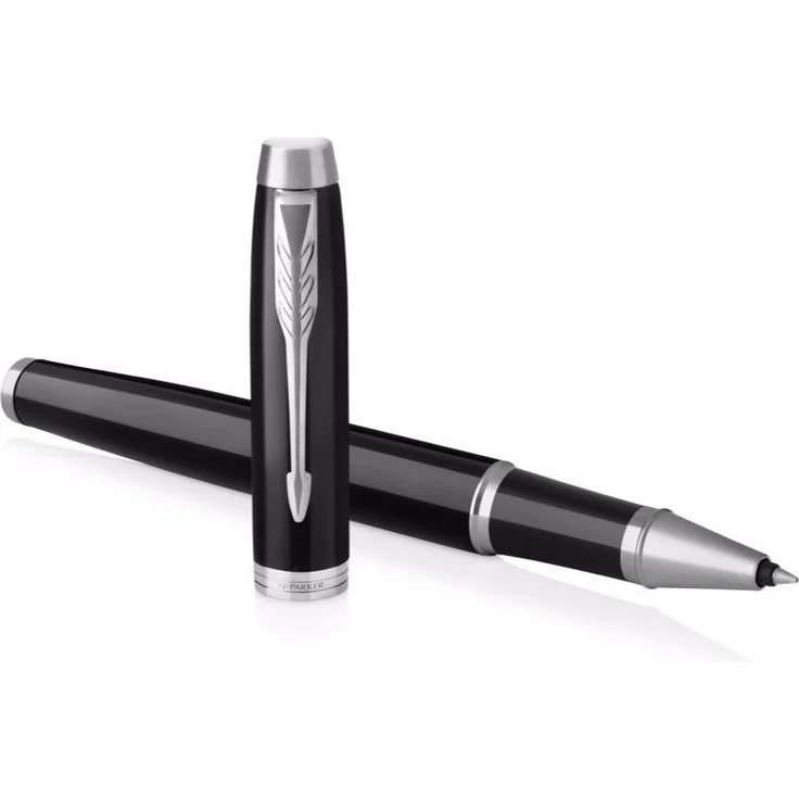 Parker Pen IM Black Lacquer C.C., Hochprofessioneller Schreibstift mit Edelstahlfeder, Schwarz