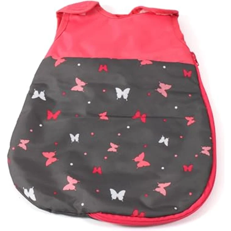 Bayer Chic 2000 794-47 Puppen Schlafsack, Reißverschluss für Babypuppen bis 46 cm, Butterfly Koralle