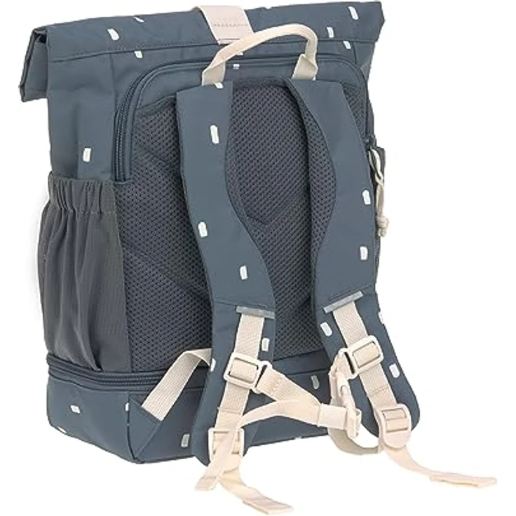 LÄSSIG Kindergartenrucksack Kinderrucksack Rolltop mit Brustgurt wasserabweisend, 11 Liter/Mini Rolltop Backpack Happy Prints Dunkelblau – Bild 2