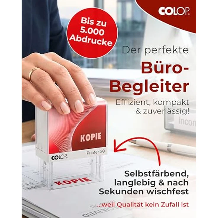 COLOP Stempel Textstempel Printer 20 KOPIE 38 mm Kunststoff – Bild 4