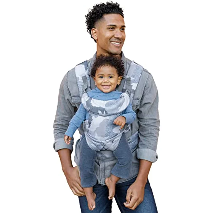 Infantino BKids Babytrage Flip Advanced, Blue Camo, 4-in-1 Rückentrage für Babys von 3,6 - 14,5 kg mit verstellbarer Sitzbreite – Bild 1