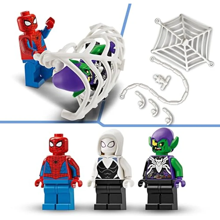 LEGO Marvel Spider-Mans Rennauto & Venom Green Goblin, Spidey-Spielzeug für Rollenspiele mit Superhelden-Figuren und baubarem Auto, Geschenk für Kinder, Jungs und Mädchen ab 7 Jahren 76279 – Bild 4