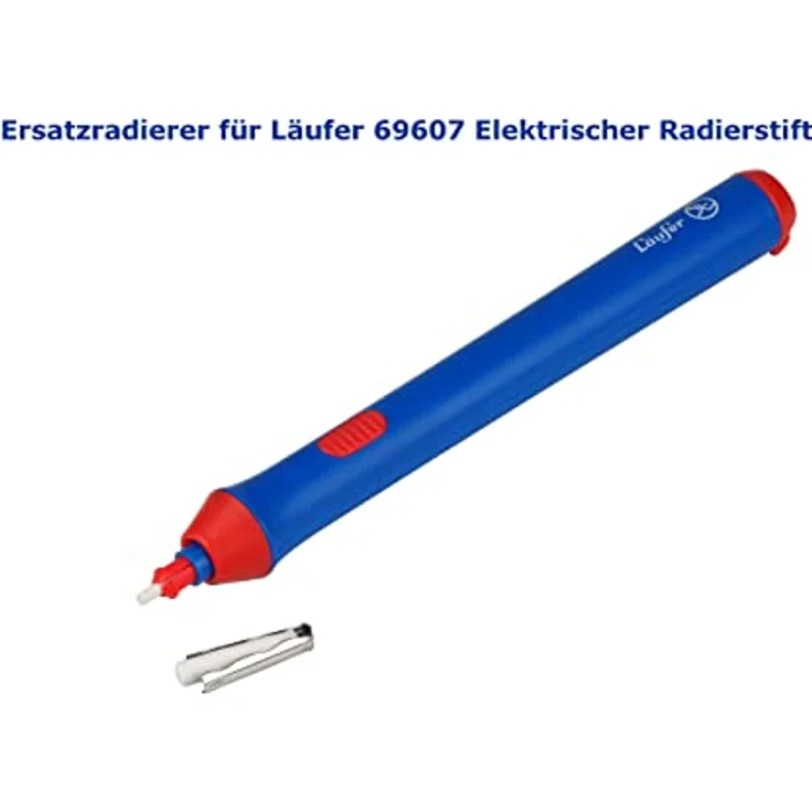 Läufer 69608 Ersatzradierer in 2 Größen für Elektrischer Radiergummi, 25 Stück Ø 2,3 mm und 25 Stück Ø 5 mm, wiederverschließbare Box, für batteriebetriebenen Läufer Radierstift – Bild 4