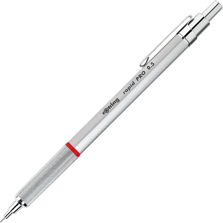 Rotring Druckkugelschreiber rapid PRO CHROM, dokumentenecht, Strichfarbe blau, Strichstärke M, Metall-Design