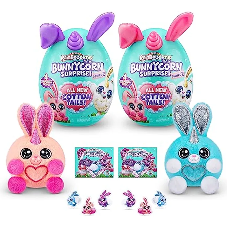 Rainbocorns 9292 Bunnycorn Surprise Serie 2, 4 Überraschungen im Inneren, Sammeln, (2er-Pack) Plüschtier