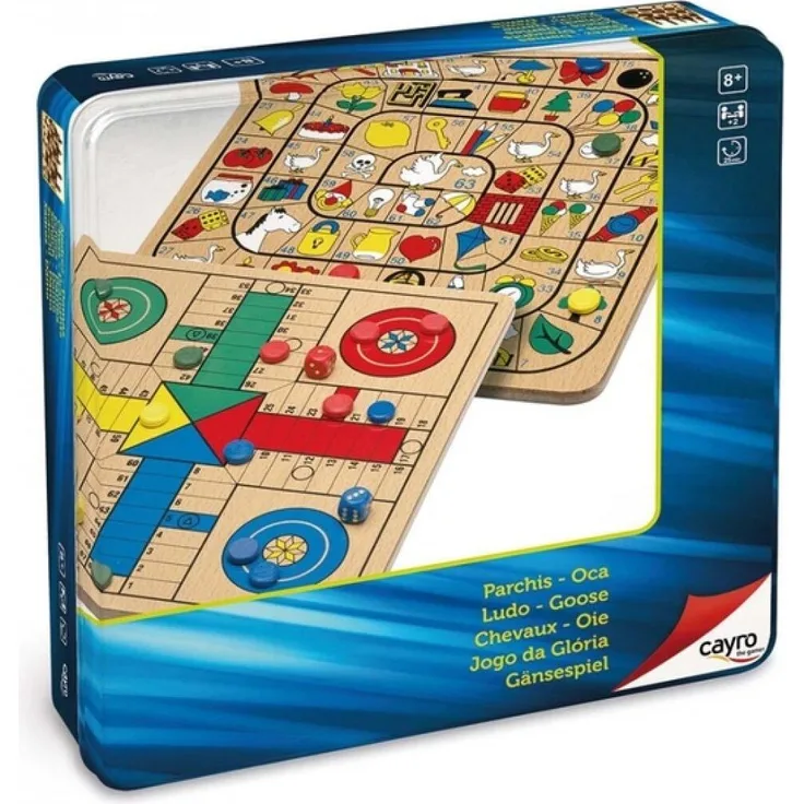 CAYRO Parchís-Oca Spielbrett, Holz, für 2 Spieler, ab 3 Jahren