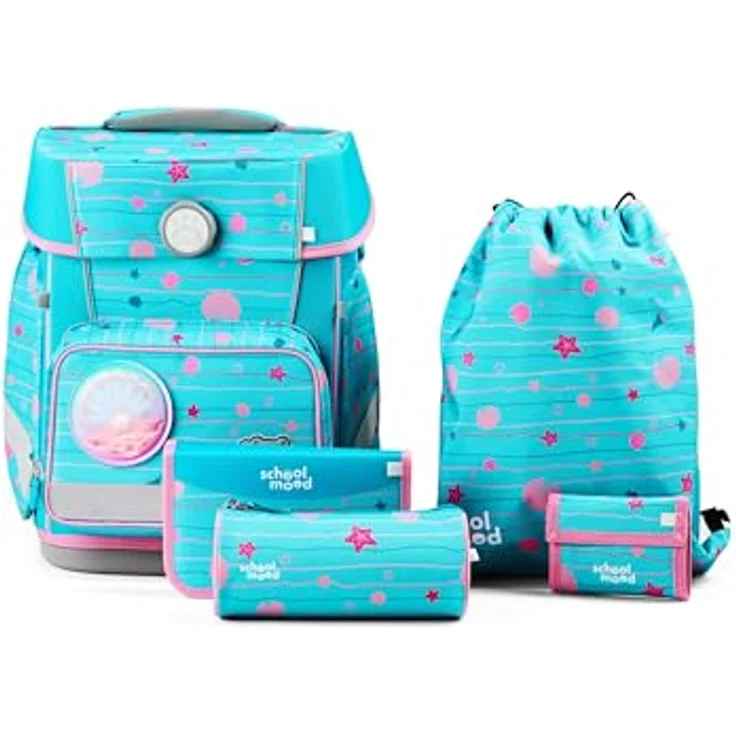 SCHOOL-MOOD Champion Maxx Pro Schulranzen-Set 6-teilig, höhenverstellbar, 22 L, ca. 1,1 kg – Motiv Lilly (Meerjungfrau), für Grundschule 1.–4. Klasse, Modell 2026 – Bild 1