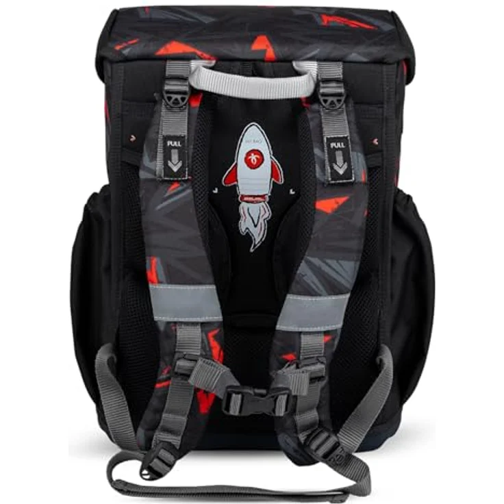 Belmil Schulranzen "Maxi" 2025, 22 Liter Volumen, 5tlg. Set für Jungen, Ninja Design, ergonomisch, mit Magnetverschluss und reflektierenden Elementen – Bild 7