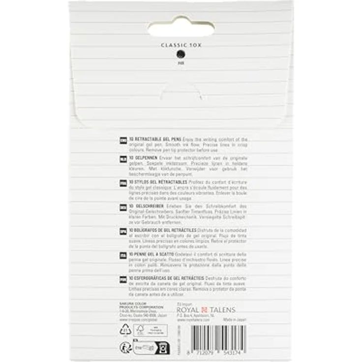 Sakura Gelly Roll Retractable Classic, Gelschreiber transparent 0,4 mm, 10x schwarz (9 + 1 GRATIS) – Bild 3