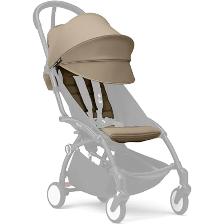 Stokke YOYO 6+ Farbpaket, Toffee - Nur Textilien: Sitzpolster, ausziehbares Verdeck & Reißverschlusstasche hinten - Erfordert YOYO-Rahmen (separat erhältlich)