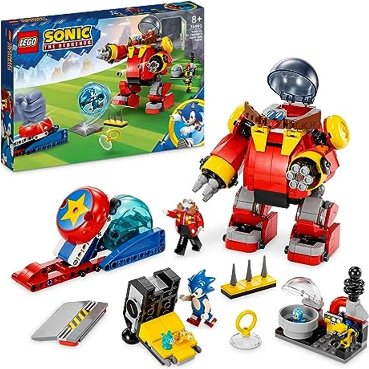 LEGO 76993 Sonic The Hedgehog Sonic vs. Dr. Eggmans Death Egg Robot-Spielzeug für Kinder, Mit Sonics Beschleunigungskugel und Katapult sowie 6 Charakteren, Geschenk für Jungen und Mädchen – Bild 1