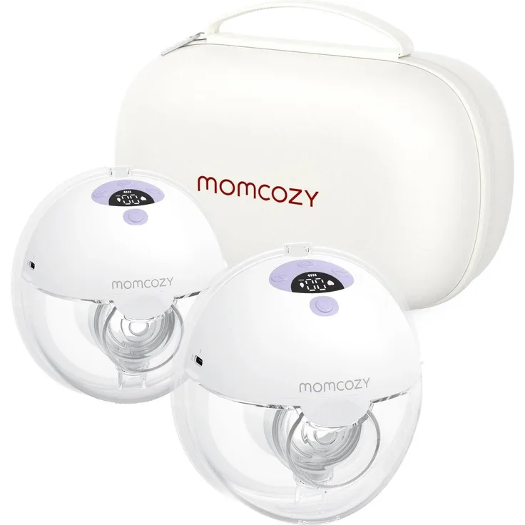 Momcozy M5, Milchpumpe in Grau, freihändig, tragbar, mit 3 Modi und 9 Stufen, BPA-frei und Mikrovibrationstechnologie