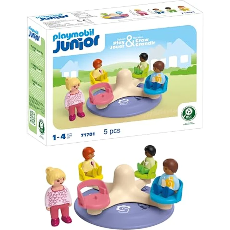 PLAYMOBIL® 71701 Zahlenkarussell, Spielset für Playmobil Junior zur Förderung der Zahlenerkennung von 1 bis 8, inkl. Platz für 4 Figuren – Bild 1