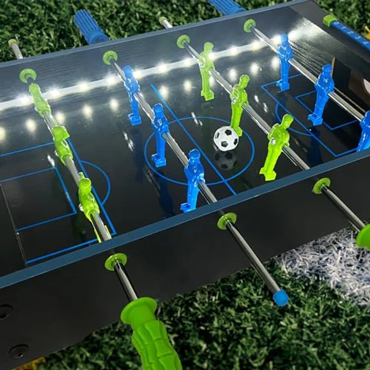 Mad Monkey 2000077 Tischkicker, Schwarz mit LED-Beleuchtung, für bis zu 4 Spieler, ideal für Kinder und Erwachsene – Bild 3