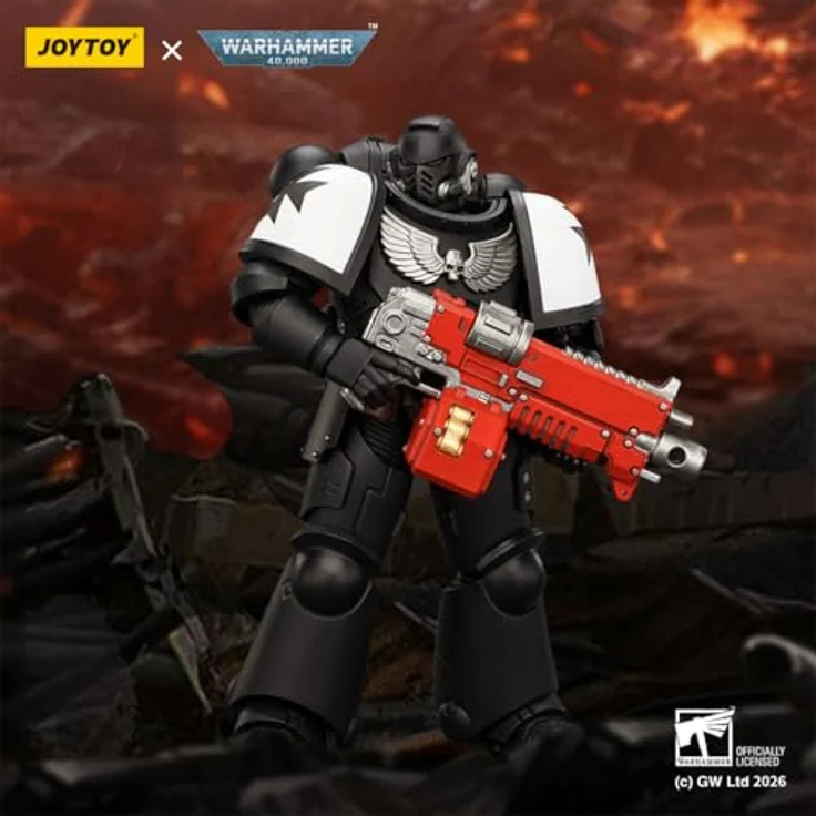 Joy Toy Warhammer 40,000 Black Templars Intercessor Figur, detailreich, 12 cm, beweglich, inkl. Bolzengewehr und Kettenschwert – Bild 6