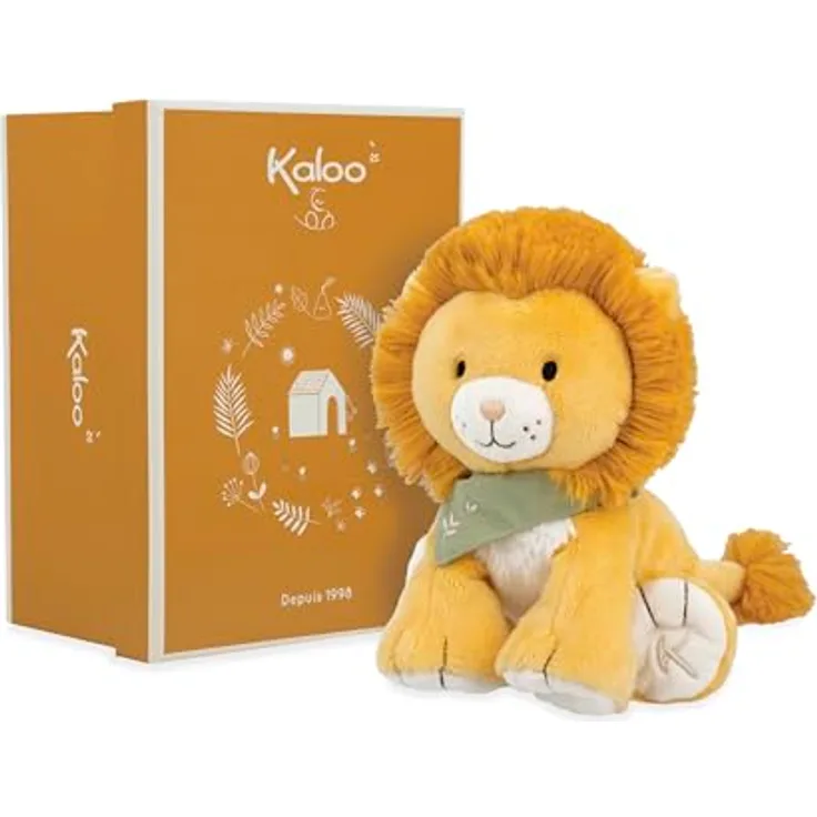 Kaloo Les Amis Nougat der Löwe, Baby Plüschtier 17 cm aus ultra-weichem Material, Geschenkbox, geeignet ab Geburt, gelb, K224000