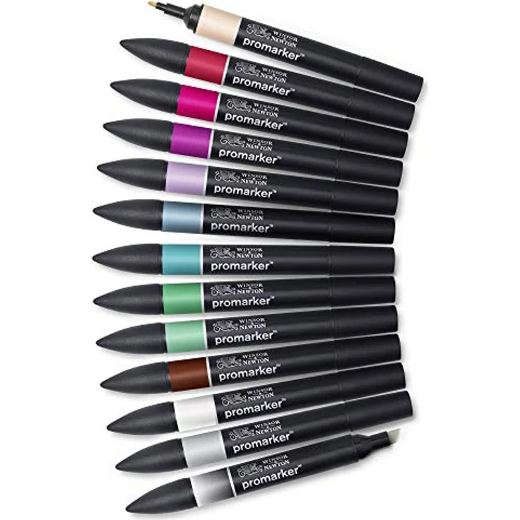Winsor & Newton ProMarker Layoutmarker, 13 Farben Set - Manga Chibi, feine und breite Spitzen – Bild 2