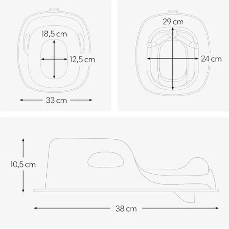 hauck Toilet Baby Seat, Grau - Universeller Toilettensitz für Kinder ab 18 Monaten mit Rückenlehne und Haltegriffen, einfach abwischbar und sicher zu befestigen – Bild 3