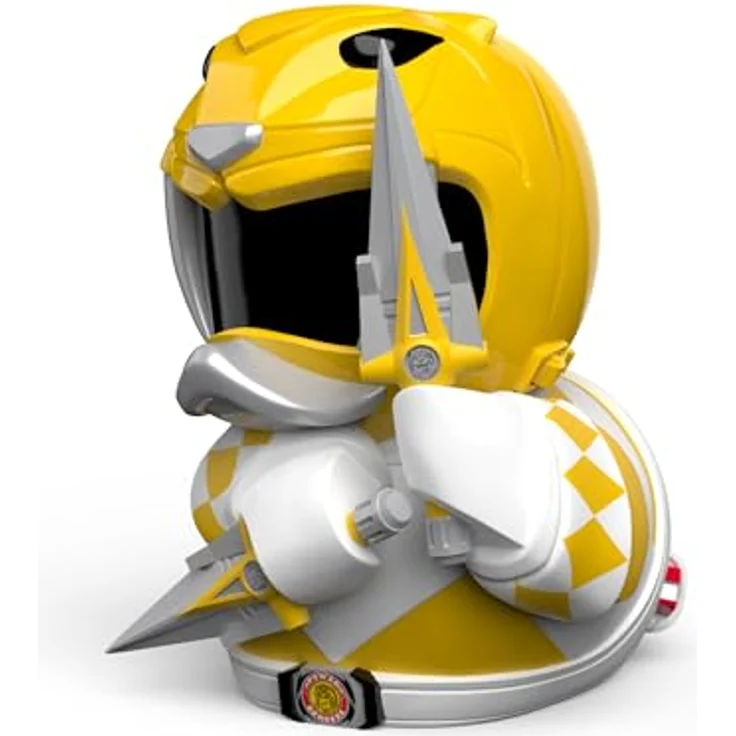 TUBBZ Gelber Ranger Sammler-Vinyl-Gummientenfigur - Offizielles Power Rangers-Merchandise, 9 cm hoch, leuchtend gelber Anzug, mit Power-Dolchen – Bild 1