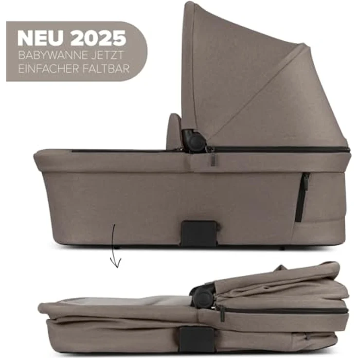 ABC Design Tragewanne für Neugeborene - passend für Samba, Salsa Run und Zoom - mit CozyCloud Matratze und Quick-Fold Faltmechanismus - Pure - Nature – Bild 3