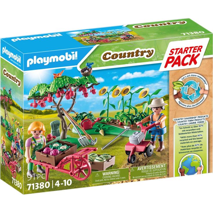 Playmobil® Konstruktions-Spielset Starter Pack, Bauernhof Gemüsegarten (71380), Country, (91 St), teilweise aus recyceltem Material – Bild 1