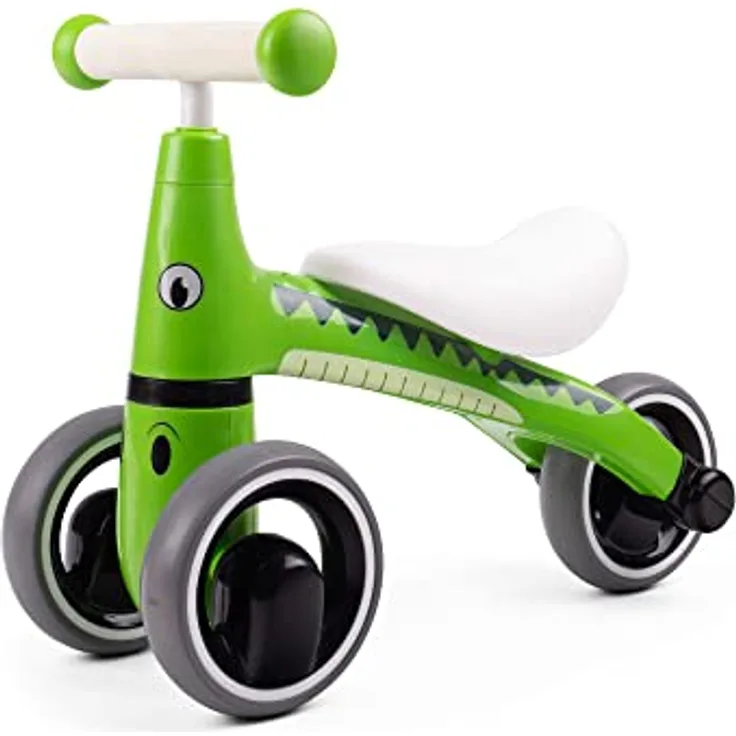 Bigjigs Diditrike Laufrad Krokodil, Spielzeugauto mit leichtgängigen Rädern und stabilem Design für kleine Kinder