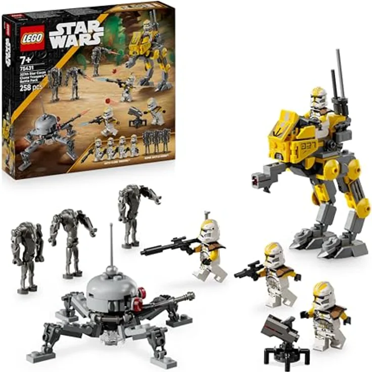 LEGO Star Wars 75431 - Klonsoldaten des 327. Sternenkorps Battle Pack, 258-teiliges Set mit 4 Minifiguren und AT-RT Kampfläufer, ab 7 Jahren