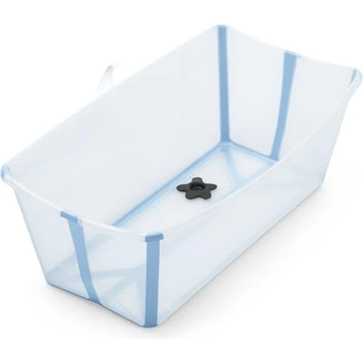 Stokke Flexi Bath, Ocean Blue - Faltbare Babybadewanne - Leichte Konstruktion, robust & einfach zu verstauen - Bequem für zuhause oder auf Reisen - Ideal für Neugeborene und Babys – Bild 1