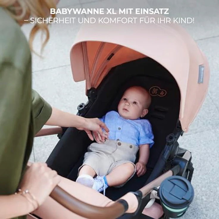 Kinderkraft MOOV 2 AIR 3-in-1 Kinderwagen, Aufblasbare Räder, 2-in-1-Sitz, inkl. Mink PRO i-Size, bis 27 kg, UPF50+ Verdeck, Grau – Bild 8