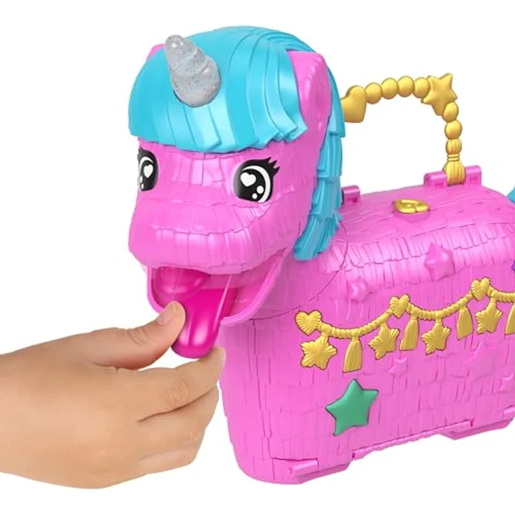 Polly Pocket Playset Unicorn-Partyland, Spielset mit Einhorn-Pinata, 2 Puppen und 29 Accessoires – Bild 4
