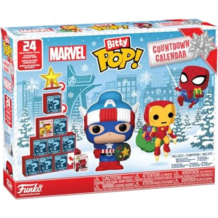 Funko Bitty Pop! Countdown Calendar: Marvel Comics Adventskalender mit 24 Vinyl-Minifiguren zum Sammeln, Geschenkidee für die Feiertage