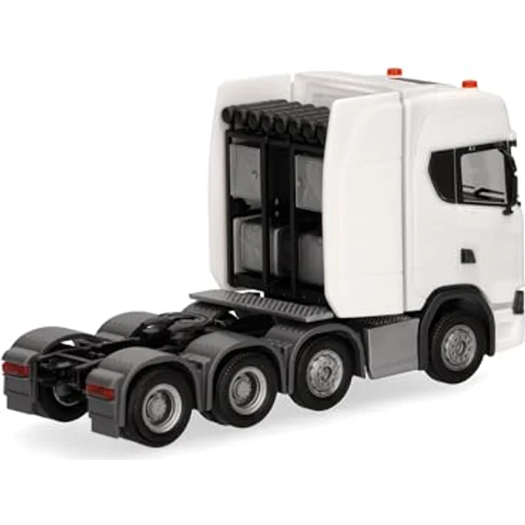 Herpa Scania CS20 Hochdach Schwerlastzugmaschine 4achs (8x4), Zugmaschine mit Ladekran und Heckabstützung, Miniatur im Maßstab 1:87, Sammlerstück, Made in Germany, Kunststoff – Bild 2