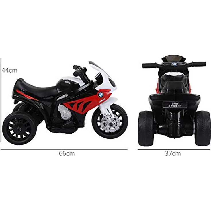 HOMCOM Elektro Kindermotorrad Kinderfahrzeug Elektro-Dreirad mit Akku Rot PP + Stahl 66 x 37 x 44 cm – Bild 6