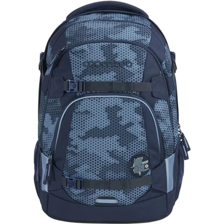 coocazoo Schulranzen Schulrucksack-Set „Geometric Sky“, 3-teilig, 30 Liter Volumen, EASY GROW SYSTEM, recycelte Materialien, reflektierende Elemente – Bild 2