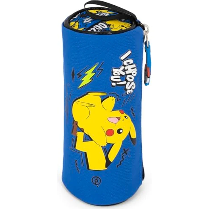 Clondo Schlampermäppchen Jungen für Pokemon Fan, rundes Federmäppchen aus 600D Polyester (21x8 cm), robuster Reißverschluss, ideales Schulzubehör für 6-12 Jahre – Bild 4