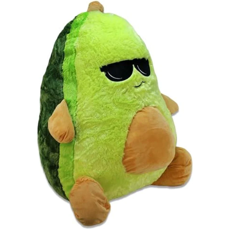 BEMIRO Avocado Kuscheltier XXL – 80 cm Groß, Gestickte Gesichter, Mit Schlaufe, Kuschelig Weich, 2 Motive Wählbar (Cool) – Bild 1