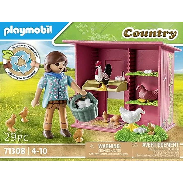 PLAYMOBIL® 71308 - Hühner mit Küken, Spielset für den Bauernhof mit Hühnerhaus und Zubehör – Bild 4