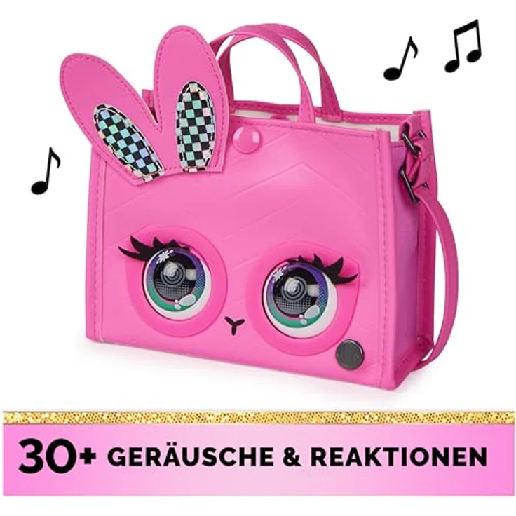 Purse Pets Totes Taschen Häschen Holly Hops - Interaktive Tiertasche mit 30+ Geräuschen, Reaktionen, Blinzeln und Musik, Umhängetasche und Spielzeug in einem, ab 4 Jahren, Pink – Bild 2
