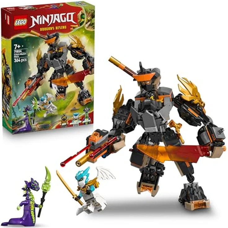 LEGO NINJAGO Coles Action-Mech und Drachen-Zane, Spielzeug mit 3 Minifiguren und Ausrüstung für Kinder ab 7 Jahren, Modell 71854 – Bild 1