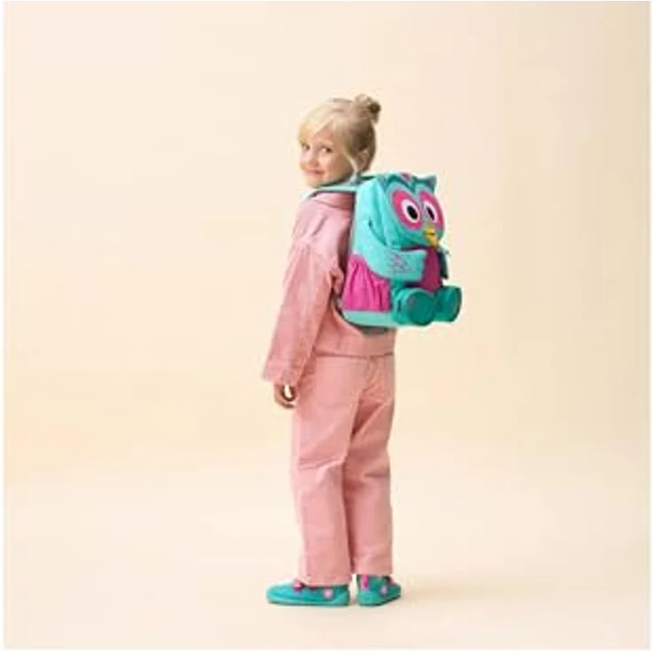 Affenzahn Grosser Freund, Kindergartenrucksack aus robustem Polyester mit Trinkflaschenfach, pink-türkis – Bild 6