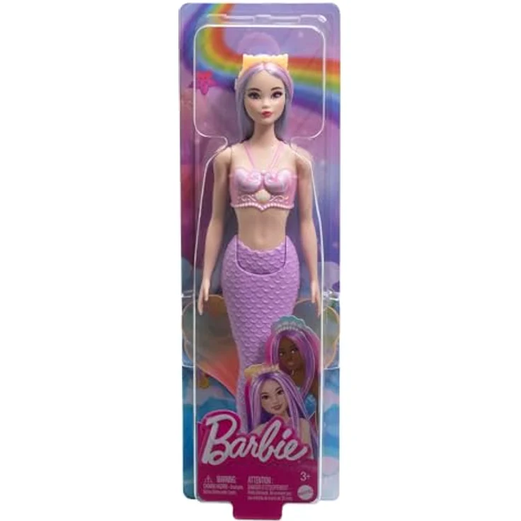 Barbie Meerjungfrauenpuppe Meerjungfrau, mit lilafarbenem Haar – Bild 7
