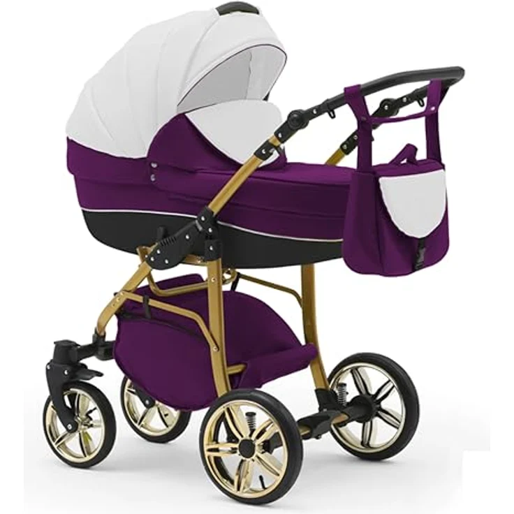 Elcar Kinderwagen-Set 4 in 1 Neo Gold inkl. Sportsitz und Autositz - 16 Teile - in 22 Farben – Bild 2