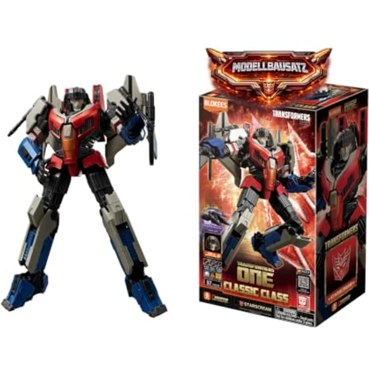 Dickie Blokees Transformers Starscream Bausatz, bewegliche Figur mit 20 Gelenken und beleuchteten Augen, 87 Teile, 12,6 cm – Bild 1