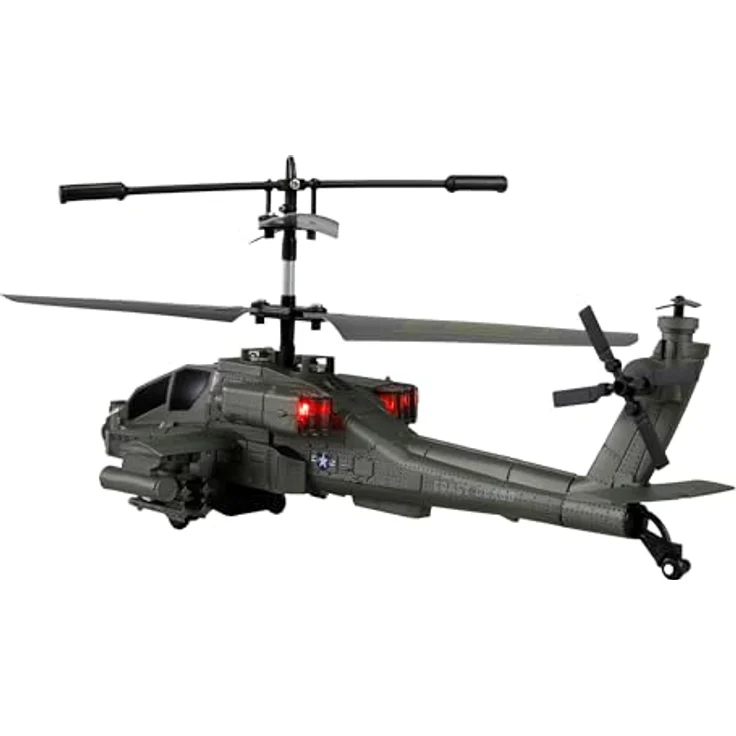 Amewi Apache AH-64 Helikopter Koaxial 3,5-Kanal RTF inkl. Fernsteuerung, Akku, Ladekabel, 250mm, Dunkelgrün - Stabiles Flugverhalten, LED-Beleuchtung, 2,4GHz System – Bild 5