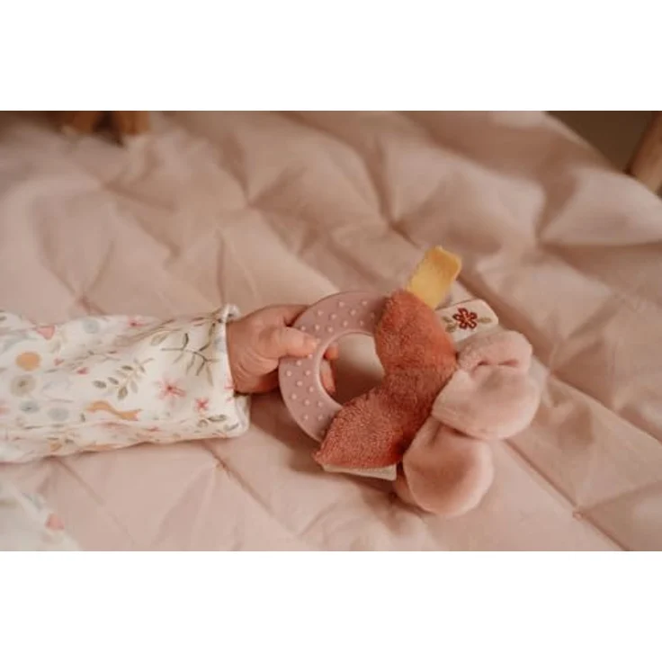 Little Dutch Fairy Garden Unilelu, Geschenkset mit Schmusetuch, Kuscheltiers Hirsch und Beissring, rosa – Bild 7