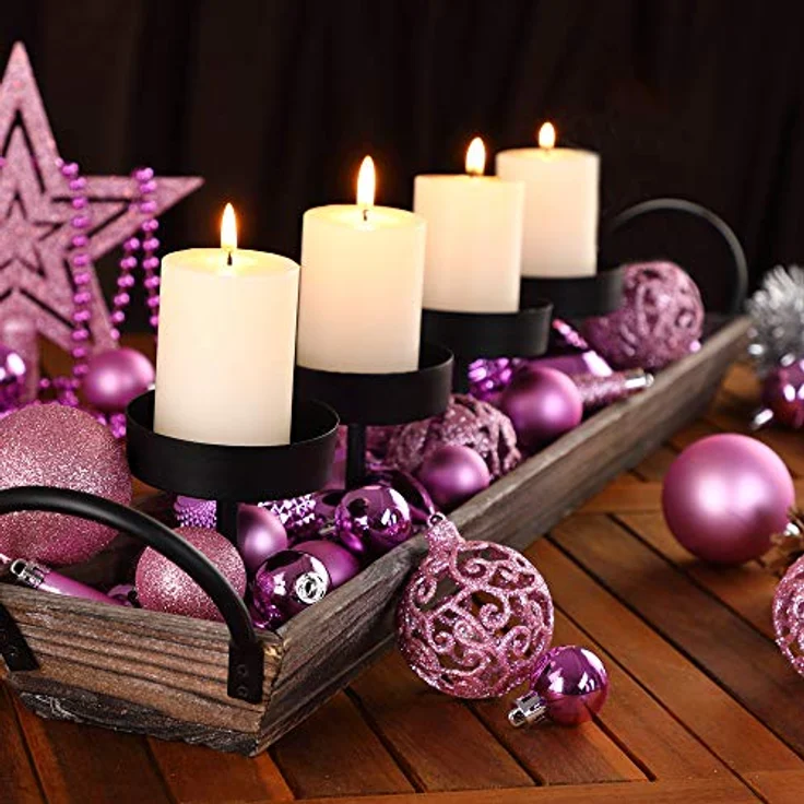 DEUBA® Weihnachtskugeln 100tlg Ø 3-6cm Kunststoff matt glänzend Christbaumkugeln Christbaumschmuck Anhänger Weihnachtsbaumkugeln Weihnachtsdeko Rosa – Bild 2