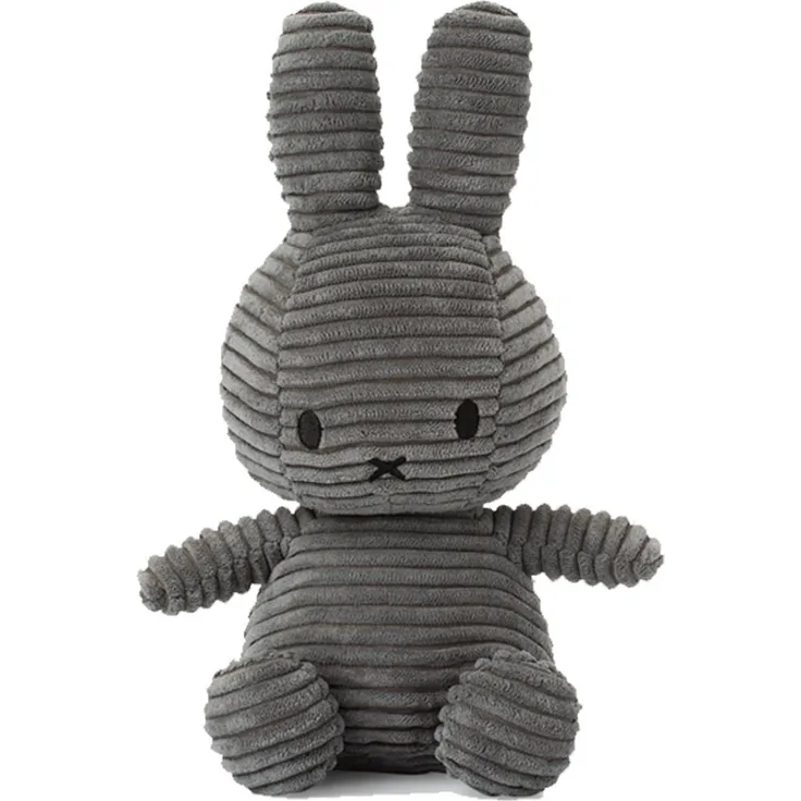 International Bon Ton Toys Miffy Cord-Plüschfigur, anthrazit, 33 cm, kuscheliges Stofftier im modernen Kord-Design