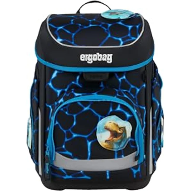 ergobag cubo Set, ergonomischer Schulranzen 5-teilig mit höhenverstellbarem Tragesystem, standfest und reflektierend, für 1. Klasse, grau – Bild 3